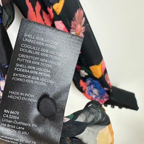 Anthropologie Maeve Floral Chiffon Blouse Open Back Tunic Cottagecore US 4 NWT - Picture 11 of 16